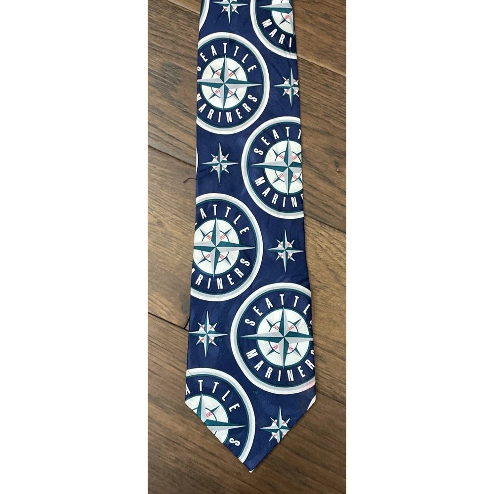 Seattle Mariners 100% Silk Neck Tie MLB‎ Logo